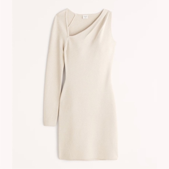 Abercrombie & Fitch Dresses & Skirts - Abercrombie: Long-Sleeve One-Shoulder Mini Sweater Dress size XS Tall